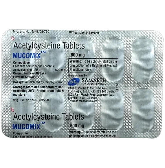 mucomix 600mg tablet 10's